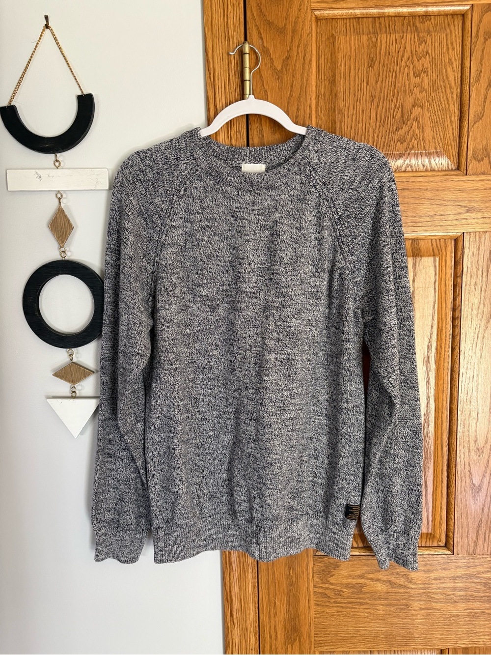 H&M Grey Marled Crewneck Sweater 100% Cotton